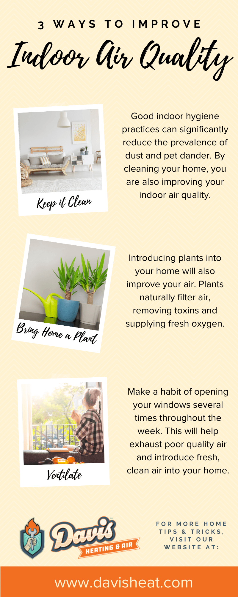 3 Ways to Improve Indoor Air Quality infographic